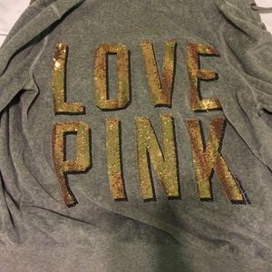 Grey cotton VS PINK zip up jacket