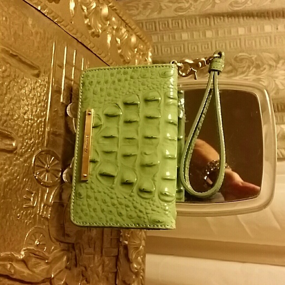 Brahmin Green Debi wallet / cell phone wristlet
