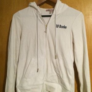 Juicy couture white classic velour slim jacket