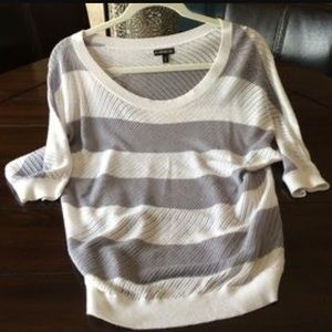 Express - grey & white striped sweater