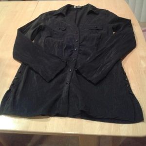 Black Crinkle Blouse