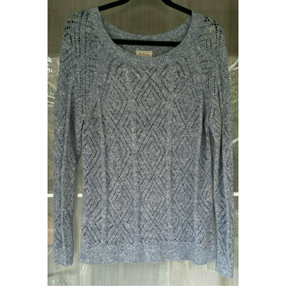 Lou & Grey Sweaters - Light blue open weave sweater