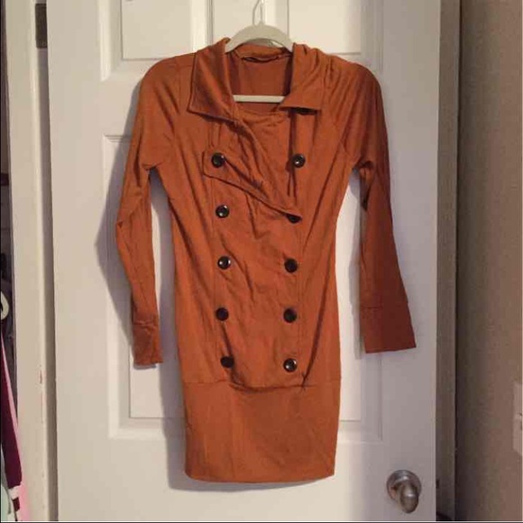 Buttoned sweater dress.