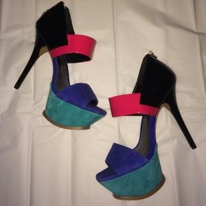 Jessica Simpson color block heels
