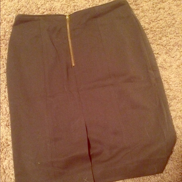 Olive green pencil skirt