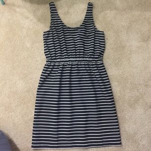 Ann Taylor Loft black and white striped dress