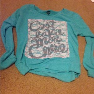 cozy c'est la vie lace sweater