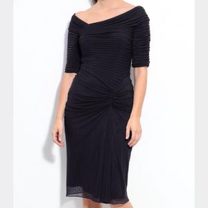 Asymmetrical Ruched Mesh Dressing