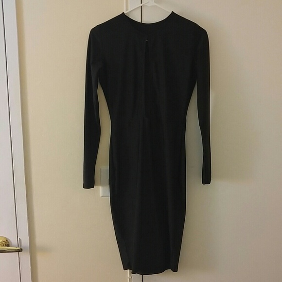 Black open breast cocktail dress
