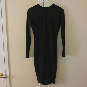 Black open breast cocktail dress