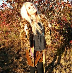 lucky brand leopard short coat