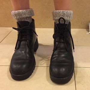 Calvin Klein black motorcycle boots