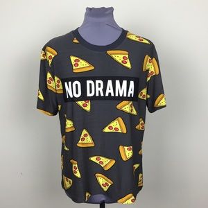 'No Drama' Pizza Print T-Shirt