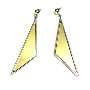 👂🏼Triangular Mirror Gold & Silver Drop Posts