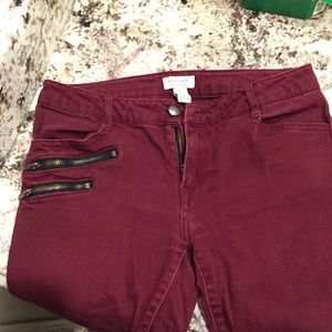 Forever 21 Maroon Skinny Jeans