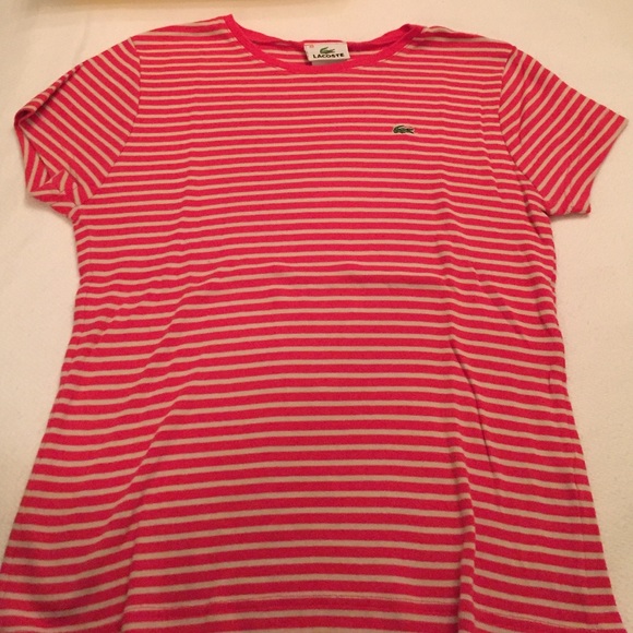 Pink Lacoste cotton tee