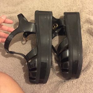 Platform jelly shoes