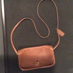 Taupe leather Coach bag
