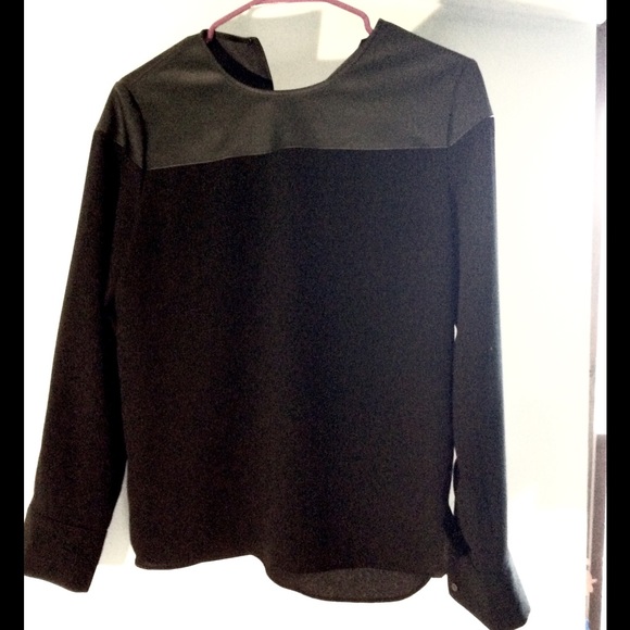 NEW Zara Blouse with Leather Collar