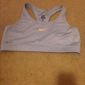 grey Nike racer back sports bra