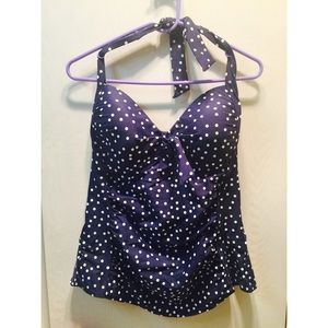 Navy Blue Polka dot swimsuit top