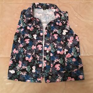 Floral jean Vest