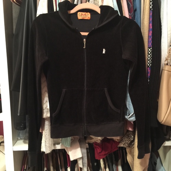 Juicy Couture Original Velour Black Hoody Jacket