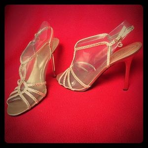 Guess Metallic Gold Party Heels