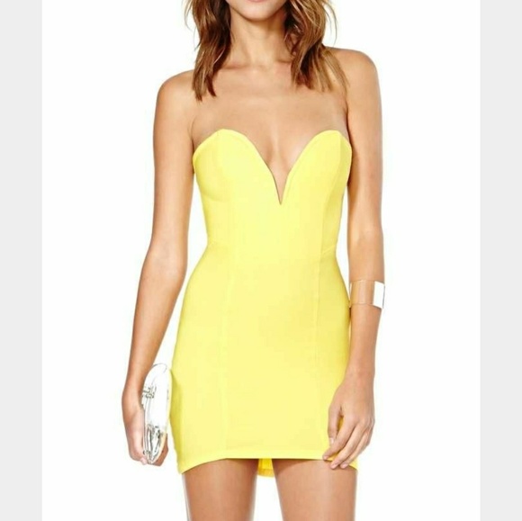 Nasty Gal Dresses & Skirts - Nasty Gal yellow strapless dress