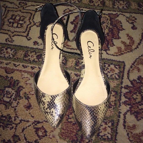 Snake skin flats.