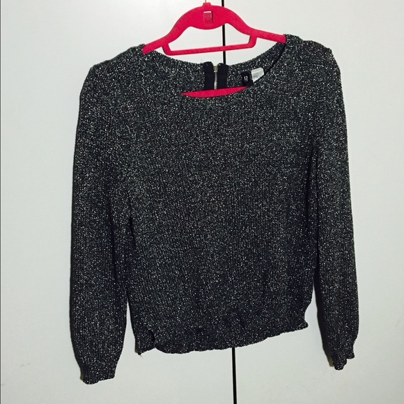 H&M loose metallic gray sweater
