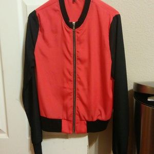 Red in style jacket