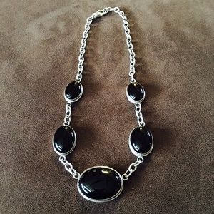 Onyx & silver necklace
