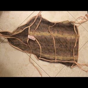Victoria Secret Sheer String Bodysuit Watersnake L