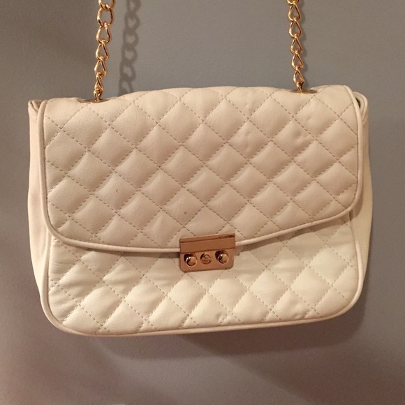 Quilted cream bag