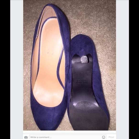 Navy suede heels