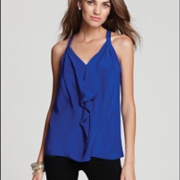Silk ruffle top