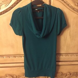 Teal cowl neck shirt