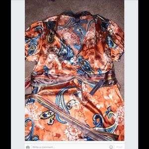 Multicolor, ties in the back