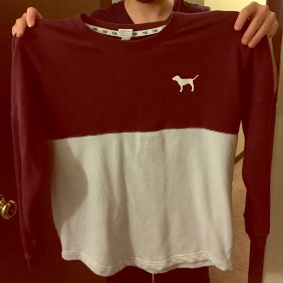 RARE VS  pink Maroon & White Crewneck