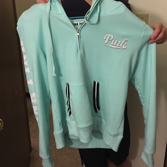 VS PINK Aqua Half Zip