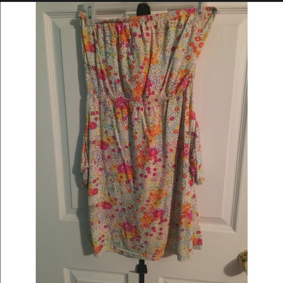 Strapless floral dress Size L