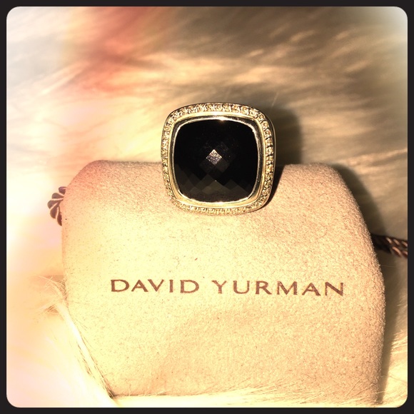❌SOLD❌David Yurman Onyx & Diamond Ring Size 6