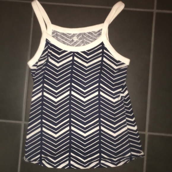 Blue and White Chevron Tank Top
