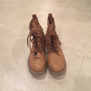 Brown combat boots