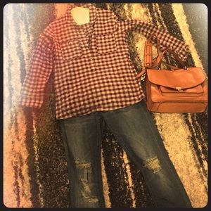 Madewell Purple Plaid Button Down