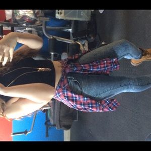 High waisted skinny jeans