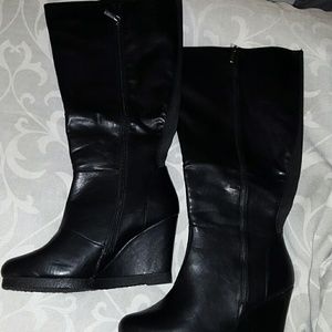 Lane Bryant knee high wedge boot