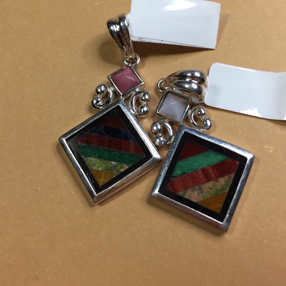 CH6 Multi gemstone pendants in .925Sterling Silver - Picture 2 of 4