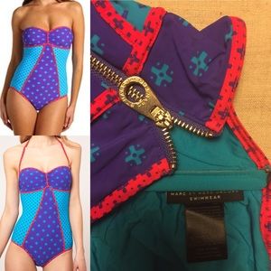 Bathing suit w/ removable halter strap.